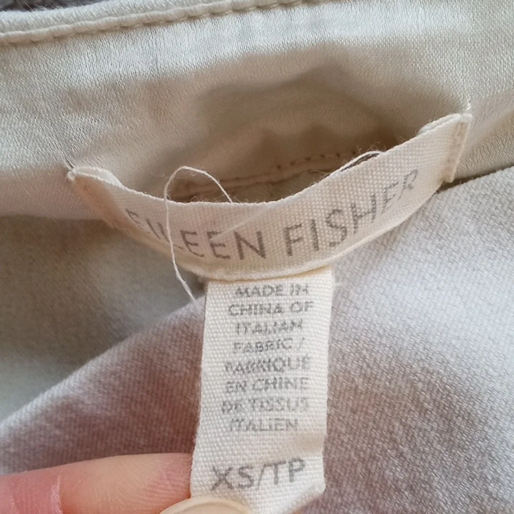 Eileen Fisher Bistretch Twill slim fit pants in Bone - Picture 3 of 10